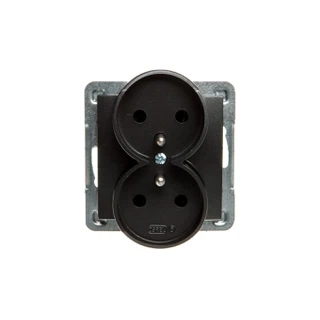 IMPRESJA Gniazdo podwójne z/u antracyt